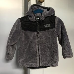 North face 12-18 months gray fleece jacket